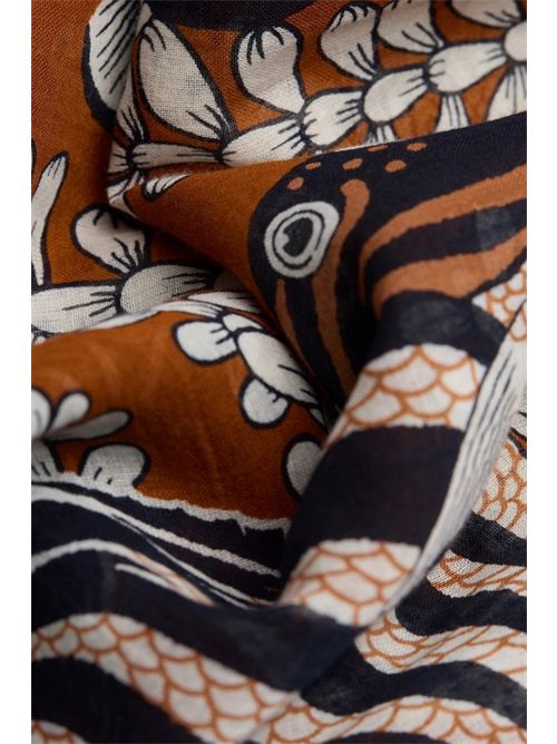 sciarpa donna 100x190 fantasia neptune cuoio Inoui Editions | SCARF100-NEPTUNEGOLDEN BROWN